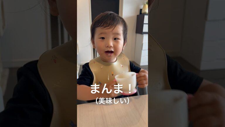 【1歳6ヶ月】初めてのバナナスムージーに感動！#赤ちゃん