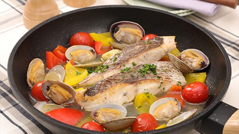 鯛の切り身で♪フライパンアクアパッツァ