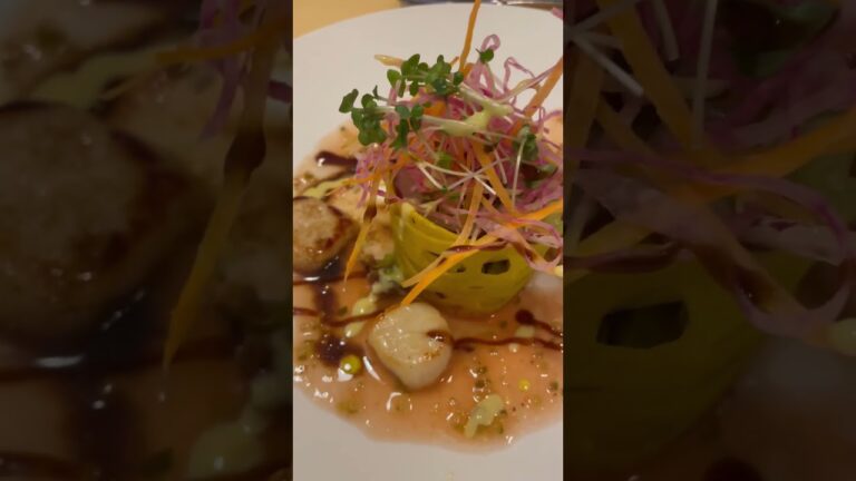 ショート動画【前菜】 #ショート #shorts#前菜#フレンチ#ホタテ#レンコン#サラダ