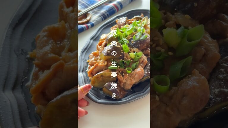 茄子たっぷり！豚肉の生姜焼き🍆レシピはコメント欄へ