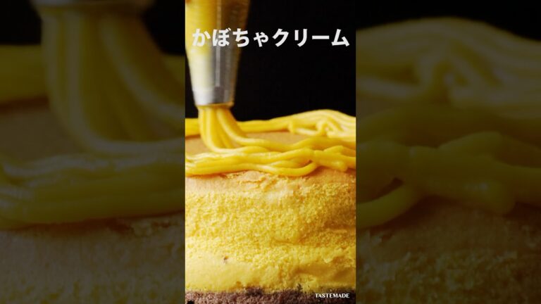 ふわっふわのかぼちゃスフレケーキ🎃#shorts #簡単レシピ #かぼちゃ #秋 #おうちカフェ #halloween