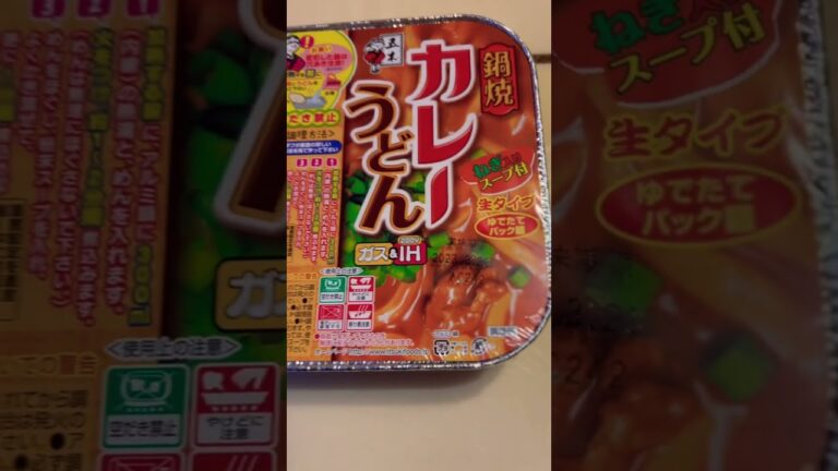 IHで作れる鍋焼カレーうどん食べてみた【飯テロ】#shorts #五木 #カレーうどん #IH