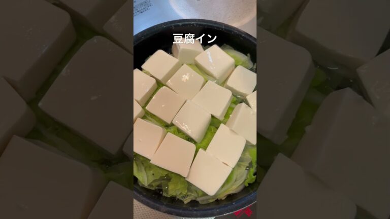 白菜と豆腐のフライパン蒸し【簡単おつまみ】 #shorts #湯豆腐
