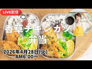 【4月28日朝ライブ】女子も喜ぶチキンカツ弁当✊Herb-roasted chicken cutlet, spring cabbage namul
