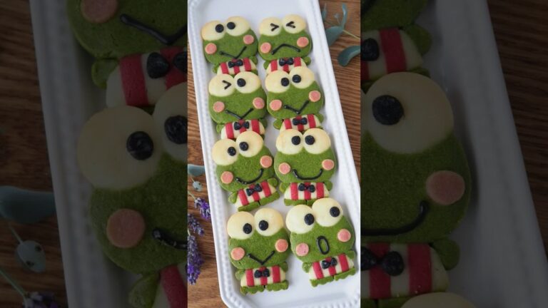 ケロケロケロッピのアイスボックスクッキー、味は抹茶味！#お菓子作り　#アイスボックスクッキー　#ケロケロケロッピ　#サンリオ　#shorts  #sanrio #クッキー