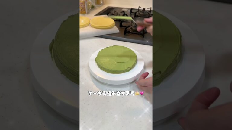 抹茶ミルクレープの作り方💛あんこと一緒に食べたら美味しすぎた( ˶´꒳`˵ )💭 #ミルクレープ #かわいい #ケーキ #vlog #抹茶