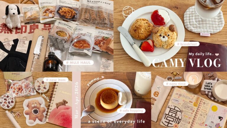 ［ vlog ］自分の好きに救われる日々🌝優しい時間を過ごして自分を取り戻す大人の一人暮らし🍮🐈🌸| 無印良品購入品 | お花見とカフェ巡り | 旅ノートetc..
