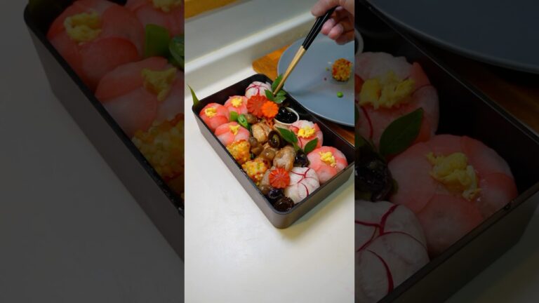 薬屋のひとりごと2期楽しみすぎる。手鞠おにぎりの和風弁当🪷#お弁当#弁当#お正月 #lunchbox #shorts