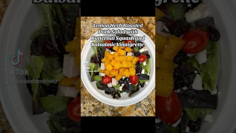 Lemon Herb Roasted Pork Salad with Butternut Squash with Balsalmic Vinaigrette - Trader Joe’s