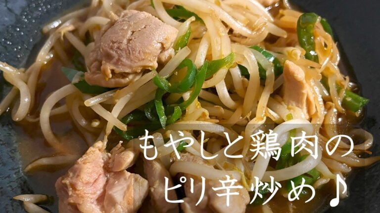 もやしと鶏肉のピリ辛炒め♪