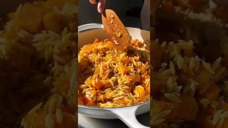 CREAMY BUTTERNUT SQUASH ORZO WITH KALE