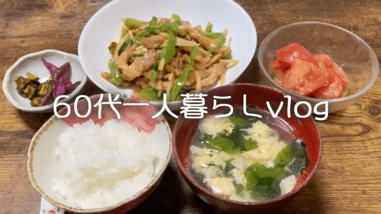 【64歳一人暮らし】朝ごはんを食べてスーパーで…/インスタントコーヒーとハニーバタートースト/チンジャオロース/青椒肉絲 【料理vlog】#90