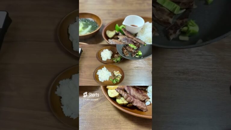 休日の朝昼ごはん／簡単ワンプレート／ステーキ