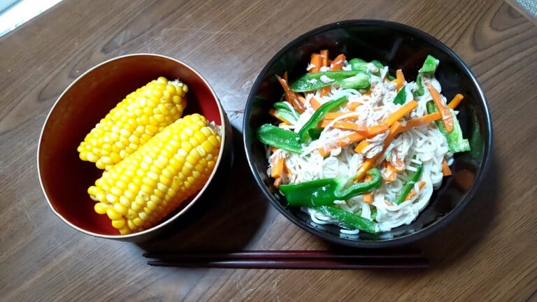 自炊くん　20220625　ツナとピーマンのそうめん炒め
