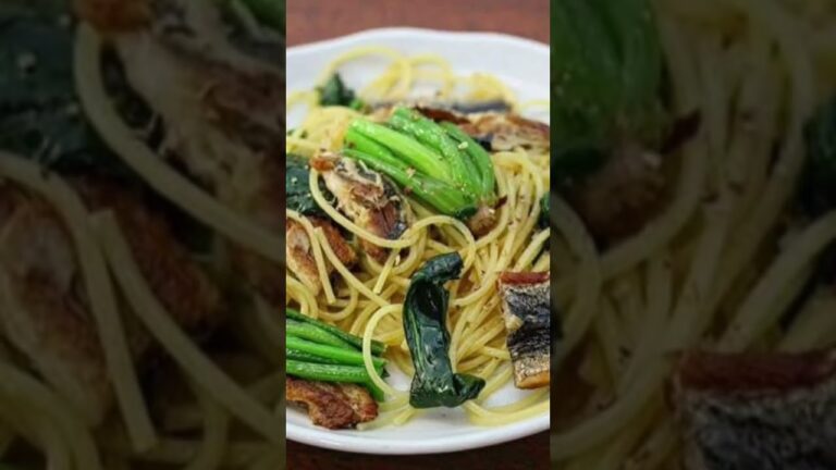 🍝いわしと青菜の和風オイルパスタ（完全版）皮パリで優勝。いわし×青菜の無限和風パスタ」（サブ）「これ一皿で店いらん。旨味が暴れる」