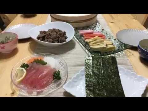 2018/02/03 夕飯【手巻き寿司でミニ恵方巻きをつくったよ】