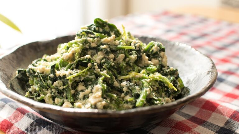 Tofu & Spinach Salad ("Shiraae")  フライパンひとつで。ほうれん草の白和え