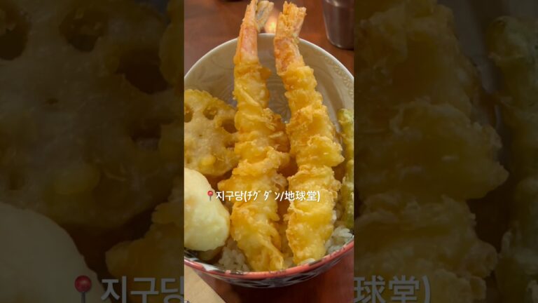 韓国で美味しい天丼を食べる😆지구당
