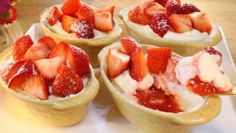 苺たっぷり☆とろけるレアチーズの作り方・レシピ【ゼラチン不使用】 Non-Baked Cheesecake recipe｜Coris cooking