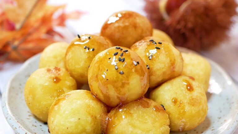 スイートポテトもちの作り方 How to make Fried sweet potato