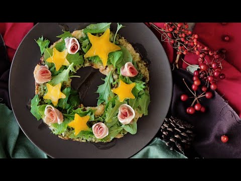 【キラキラ星の⭐️】クリスマスリースサラダピザ🍕