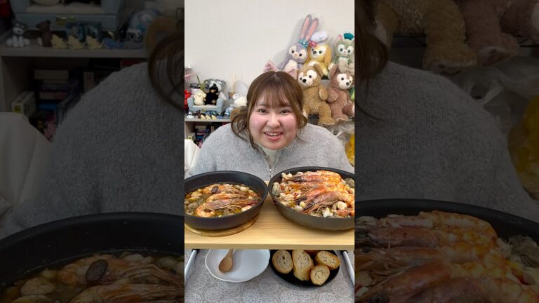 生牡蠣と赤海老をパエリアとアヒージョにアレンジしたら美味すぎた！#飯テロ