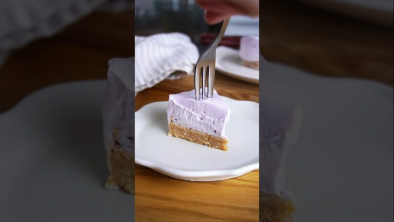 材料3つ！ブルーベリーレアチーズケーキ作り方！#food