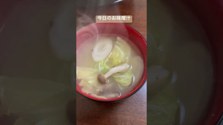 今日のお味噌汁　白菜としめじ&ごぼうで鍋具材のお味噌汁