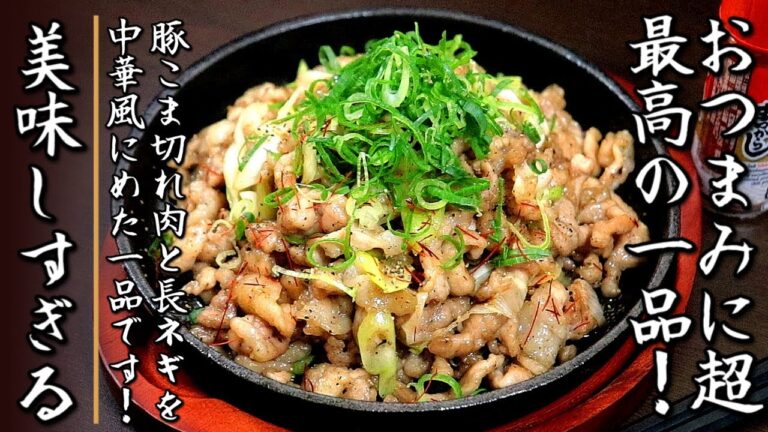 とても濃厚で美味しい！豚こま切れ肉と長ネギの中華炒め【料理人のおつまみレシピ】