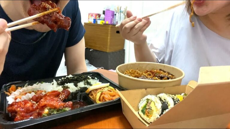 【ウーバーイーツ】ヤンニョムチキンとチャパグリを食べる。