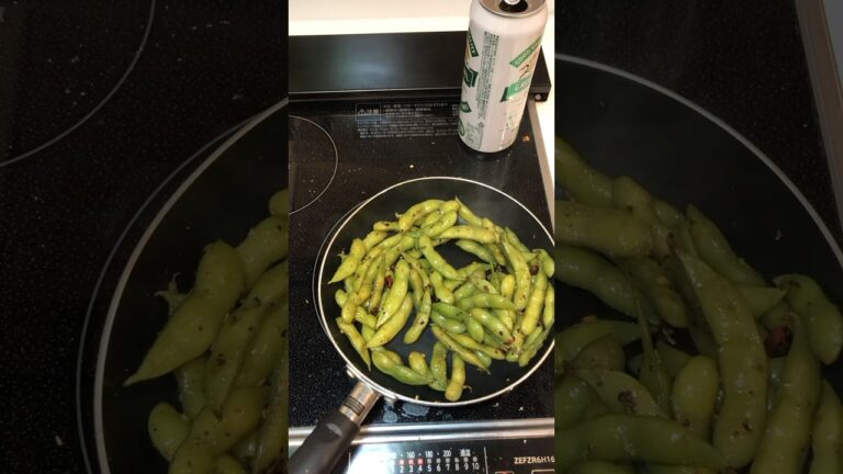 枝豆のペペロンチーノで酒が止まらん