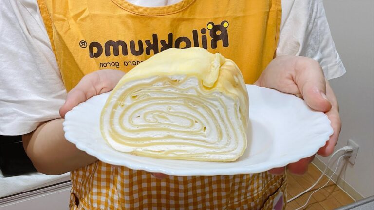 卵焼き用フライパンで作れる✨もっちり柔らか♡ロールミルクレープ！失敗しないコツあり☝️
