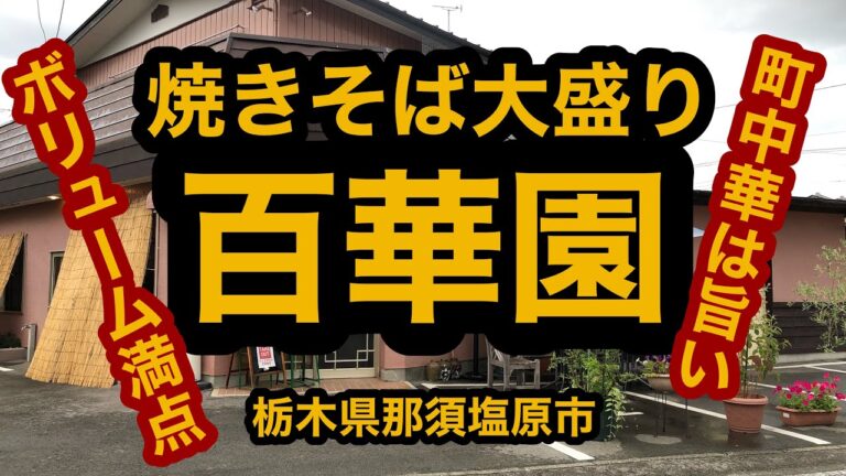 中華 百華園（栃木県那須塩原市）絶品！ソース焼きそば大盛り！町中華の焼きそばが素朴で旨い！ボリューム満点だ！