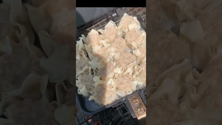 【簡単キャンプ飯】市販のシュウマイ＋たっぷりキムチ　#camping #cooking #food #shrots