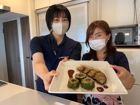 FM鹿児島　あさcafe「EIYO！cooking」ナスとピーマンの肉詰め🍆　夏野菜メニューご紹介！