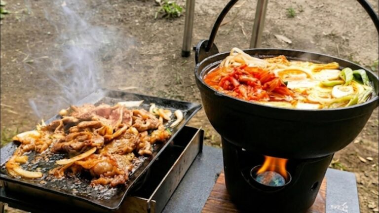 【ASMR】鉄鍋で作る韓国風キムチうどんが仕事の疲れを癒してくれる …プルコギ美味すぎた！