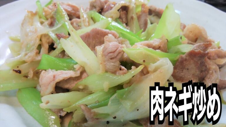 簡単「肉ネギ炒め」を作って食べる動画