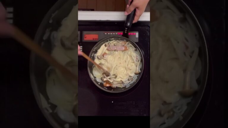 【脱罪悪感】しらたきでカルボナーラ　#カロリーオフ　#しらたきが余ってただけ　#アラフィフ主婦
