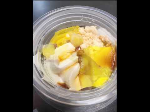 （スイーツ）スイートポテトブリュレパフェ。(Sweets) Sweet potato brulee parfait.