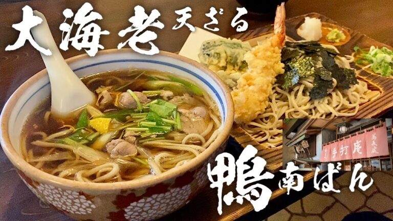 手打ちそば2個喰い『大海老天ぷらそば』鴨南蛮に目覚めてしまった【飯テロ】Soba Tempra