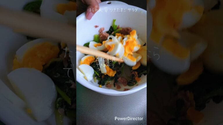 【簡単料理】ほうれん草＋ツナ＋ゆでたまごのサラダ🥗#shorts