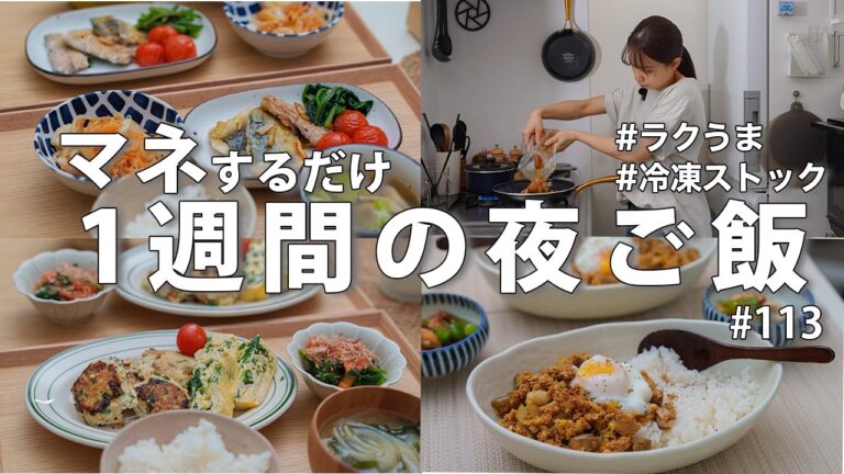 #113【冷凍ストック】3200円で5日間｜平日ラクする節約夜ご飯！帰宅後15分で作る簡単おかず
