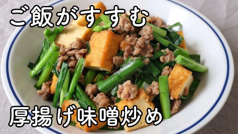 厚揚げとニラのひき肉味噌炒め｜ご飯が進む簡単メインおかず