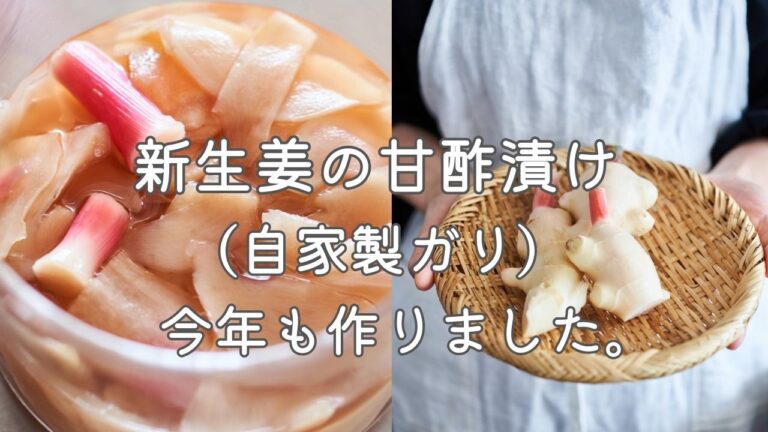 新生姜の甘酢漬け、今年も作りました。