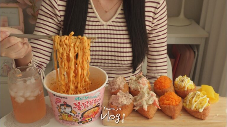 🍜 까르보불닭과 토핑 유부초밥 먹고 뚝배기 김치우동 끓여먹는 일상, 냉털 에그샌드위치, 세븐틴 DxS 소야곡 콘서트