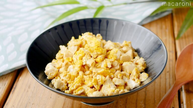 【お手軽炒り豆腐】木綿豆腐と卵でシンプルな味わい！包丁不要！お弁当にも♪