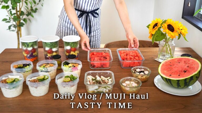 暑い日のごはんがラクになる夏の作り置き🍉｜冷凍そうめん弁当とサラダジャー、無印購入品