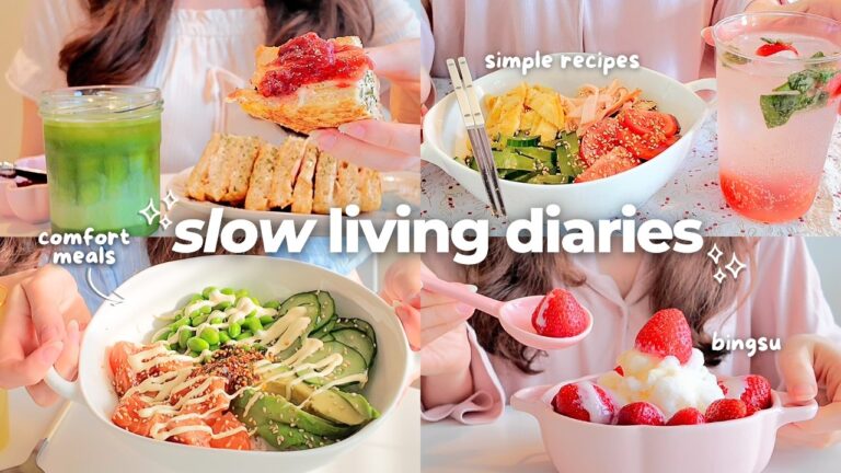 cozy days cooking at home 🍧 bingsu, peach toast & comfort food