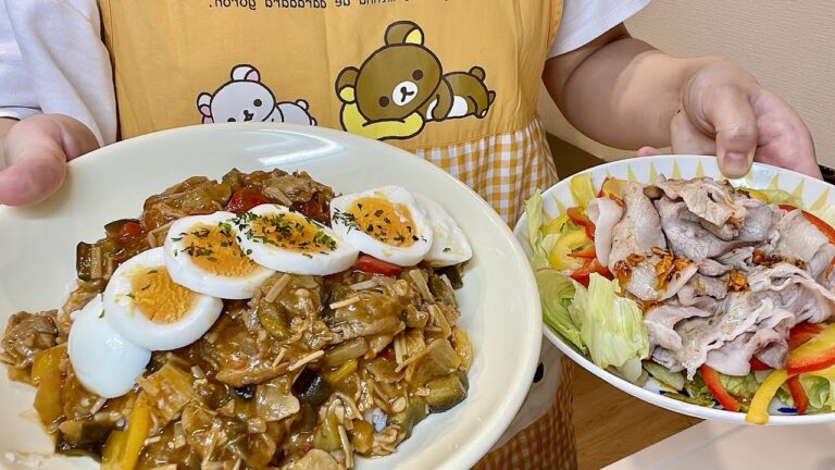 栄養満点⭐️夏野菜たっぷりカレー作り🍛🥄無水にしたかったけど、ちょっと水入れて作りました🤣