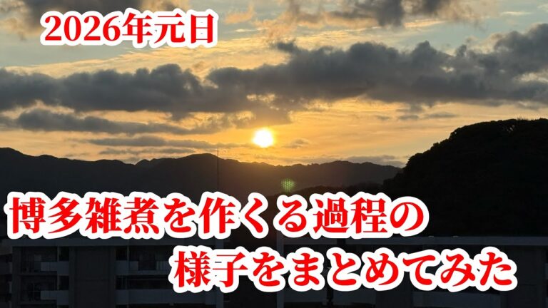 【雑煮】2026年元日に博多雑煮を作り1人酒盛りをしてみた。具材を9種類入れるセニーニャ家の雑煮とは #お正月 #雑煮 #博多雑煮 #料理 #料理動画 #2026年 #あたおか #料理人